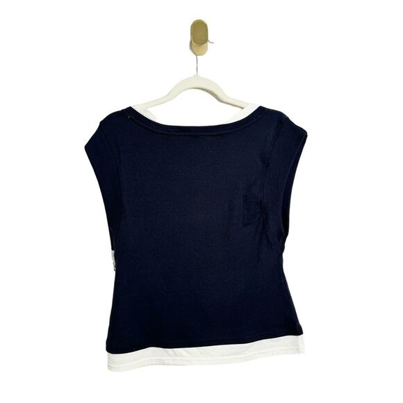 NWT Anthropologie Daily Practice Ariel Tank Short Sleeve Top Black White XL - Picture 6 of 10